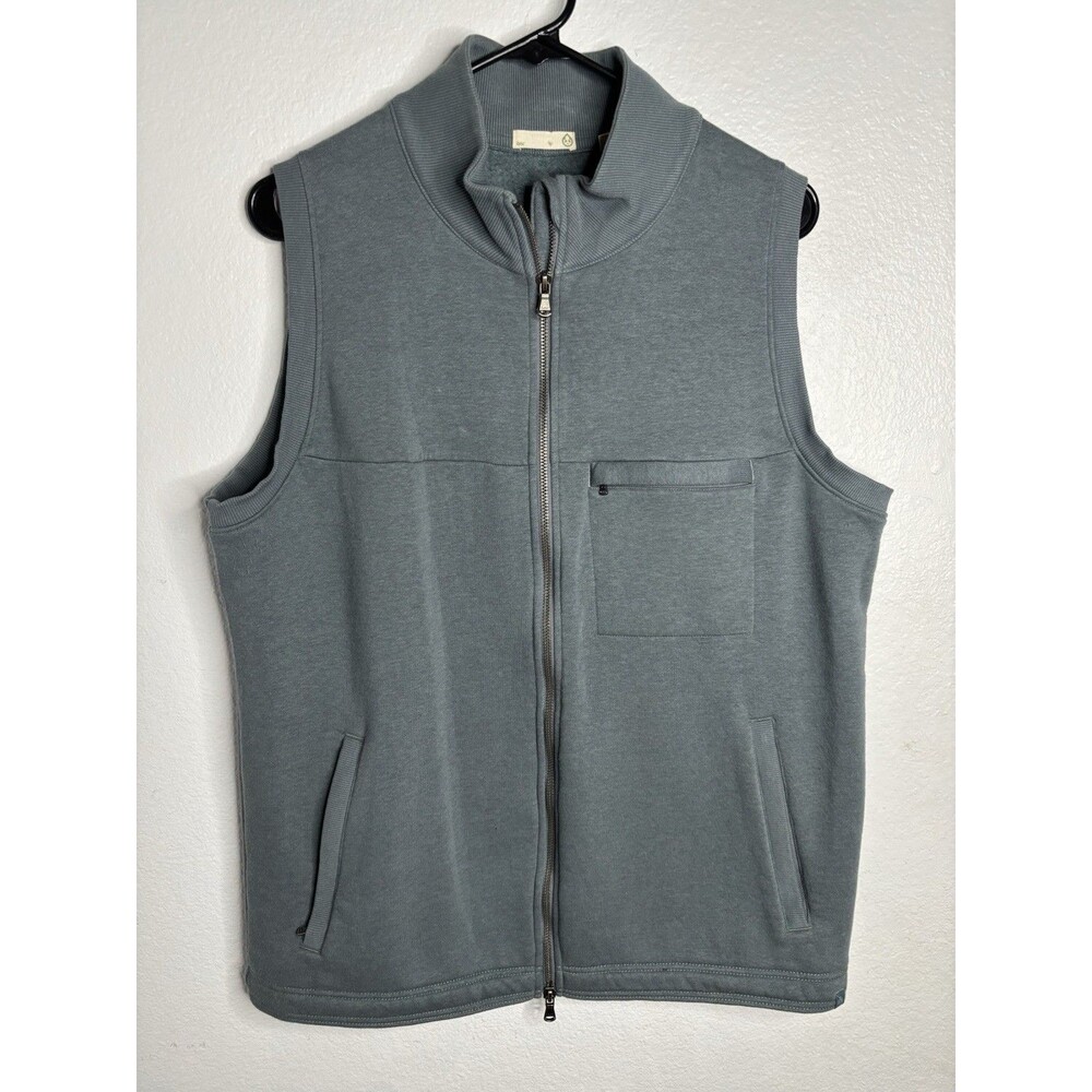 Tasc Performance Men's Vest Full Zip-Up Zipper Solid Gray Size Large L